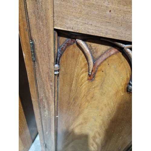 1072 - Victorian mahogany Gothic Revival-style library bookcase, having a moulded cornice over a pair of ba... 