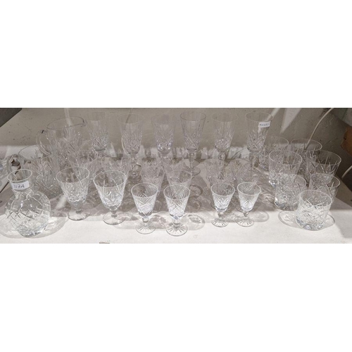 117A - Collection of 20th century cut glassware, to include Dartington wine glasses, Royal Doulton Sherry g... 