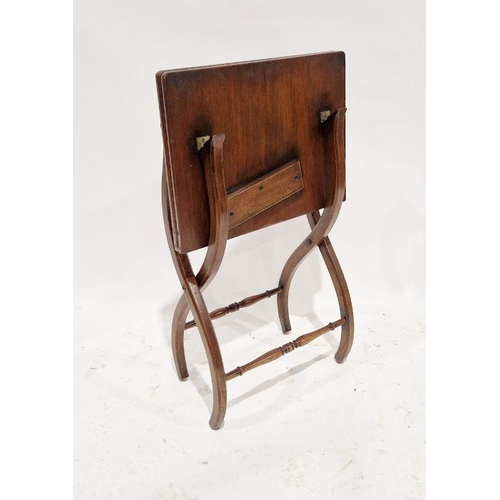 1228 - Mahogany folding side table of rectangular form, 47cm high x 76cm wide x 50cm deep when open