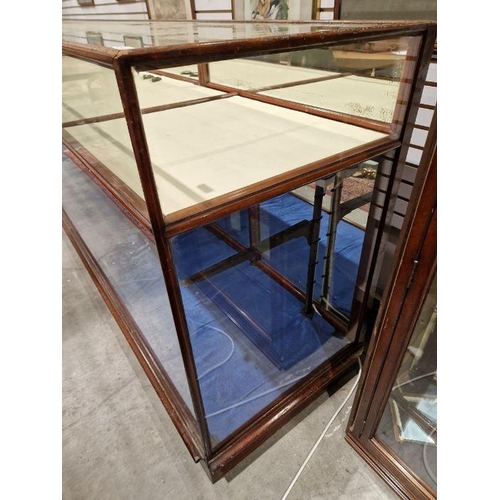 1244 - Large early 20th century mahogany jeweller's display cabinet by E Pollard & Co, having glazed front,... 