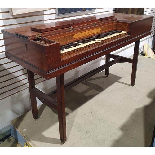 1249 - Georgian square piano by Fredericus Beck of London, dated 1778, the case with inlaid stringing and t... 