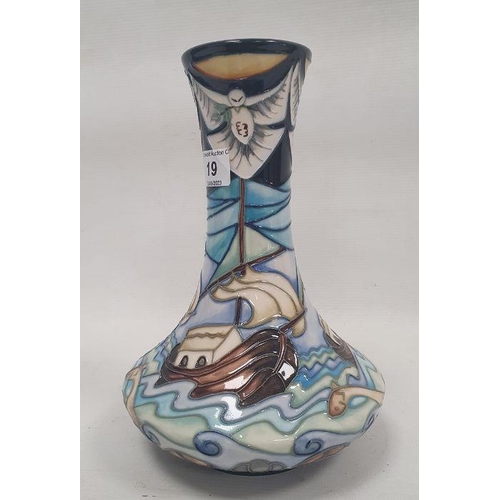 19 - Moorcroft bottle-shaped flower vase in the 'Winds of Change' pattern, designed by Rachel Bishop, cir... 