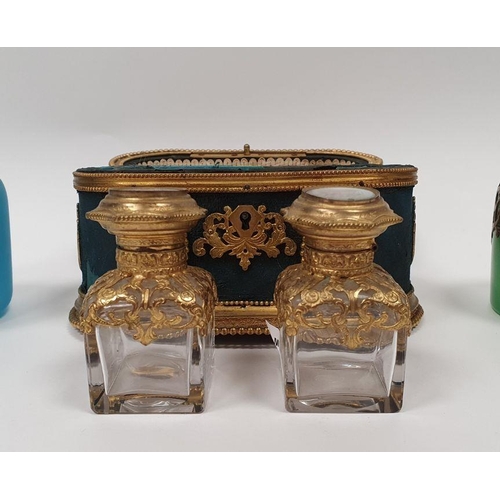 209 - 19th century gilt mounted Grand Tour perfume casket, rounded rectangular with gilt scroll handle, th... 