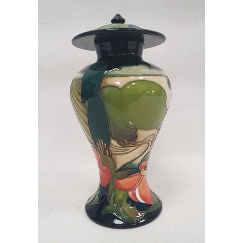 21 - Moorcroft inverted baluster vase and cover, circa 2006, printed and painted marks, tubelined with st... 