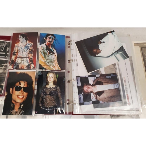 274 - Quantity postcards and photographs, pop star related to include Michael Jackson, film star postcards... 