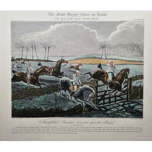 312 - After Henry Thomas Alken
 Colour lithograph
 Set of four colour prints of 'The First Steeple-Chase o... 