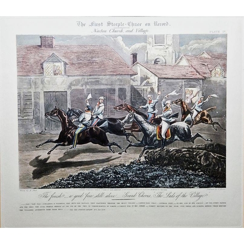 312 - After Henry Thomas Alken
 Colour lithograph
 Set of four colour prints of 'The First Steeple-Chase o... 