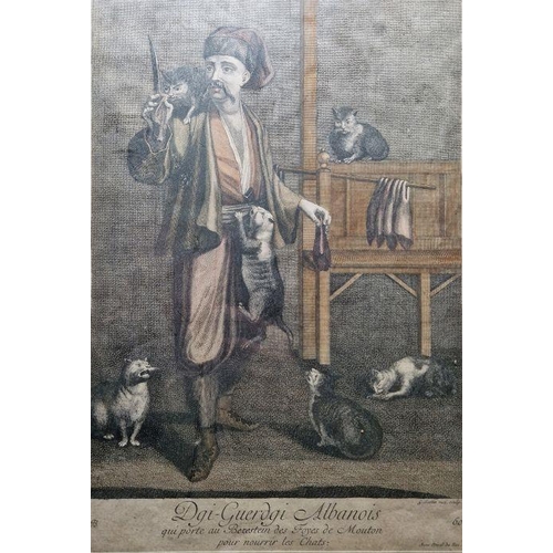 315 - After Jean Baptiste Vanmour (French, 1671–1737)
 Hand coloured etching
 Three early 18th century etc... 