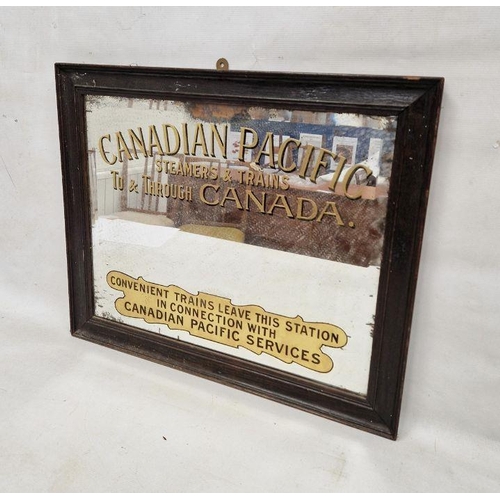 340 - Early 20th century advertising mirror for Canadian Pacific Steamers and Trains, of rectangular form ... 