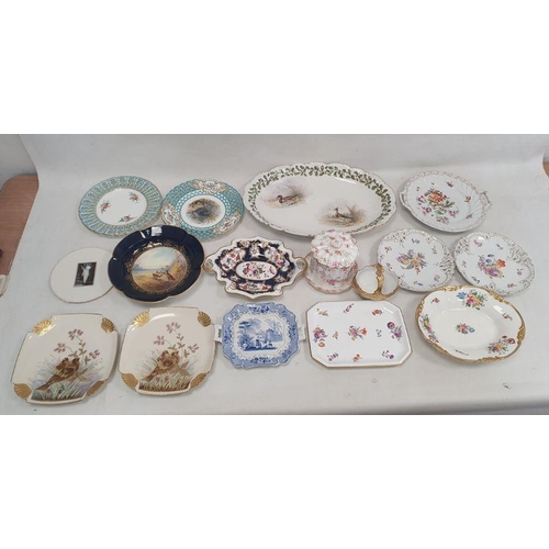 35 - Assorted items of English and continental porcelain,19th/early 20th century, including: a Mintons pa... 