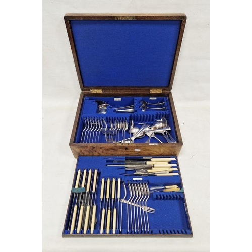 361 - Walker & Hall silver-plated canteen for eight, not complete, including carving set, etc