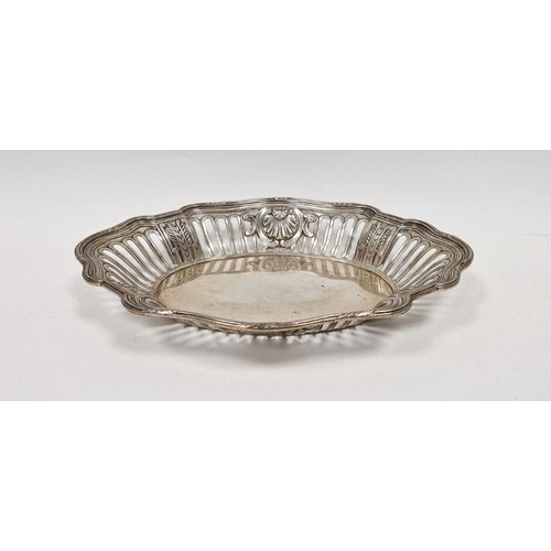 369C - 20th century French white metal basket, decorated with pierced and embossed motifs throughout the bo... 