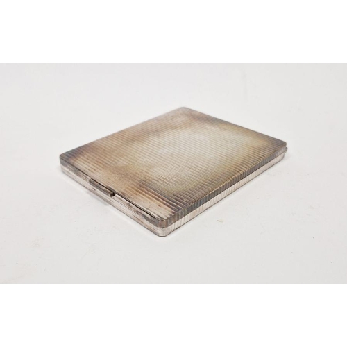 390 - Mid century Danish silver cigarette case, by Johannes Siggard, of rectangular form, housed in origin... 