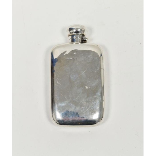 399 - Edwardian silver hip flask, hallmarked Birmingham 1902 by Synyer & Beddoes, 152g/4.8ozt