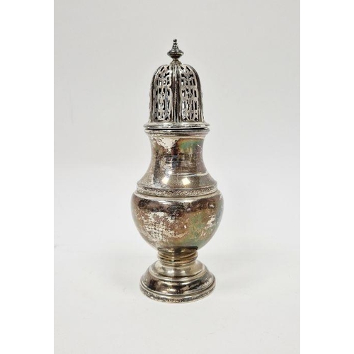 402A - George V Scottish silver sugar caster, with screw lid, hallmarked Edinburgh 1934 by Robert Sawyers, ... 