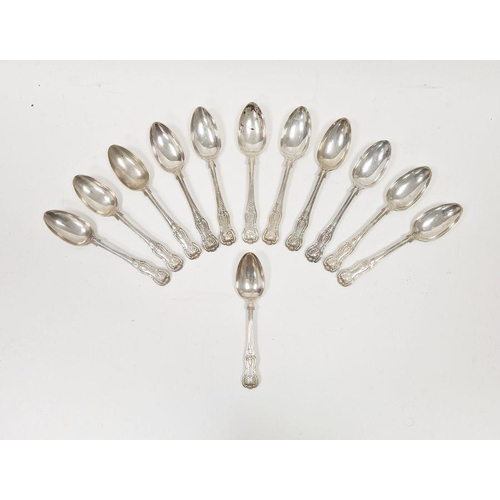 403 - Victorian set of twelve silver kings pattern dessert forks, being hallmarked London 1848 by Elizabet... 