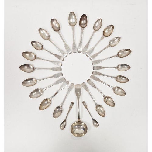 420 - Collection of silver and white metal teaspoons, Victorian and later, including examples from London,... 