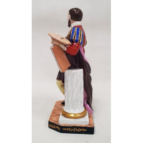 49 - Russian 'Popov' mid-19th century figure of Paul Veronese, the artist modelled standing wearing a str... 