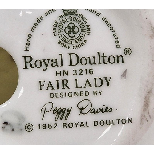 5 - Royal Doulton figure of 'Fair Lady', a Lladro figure of a little girl wearing a long white coat carr... 