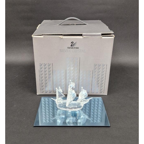 77A - Swarovski model of Santa Maria (A7473NR000003) with titled mirror, with original box, 9.5cm high