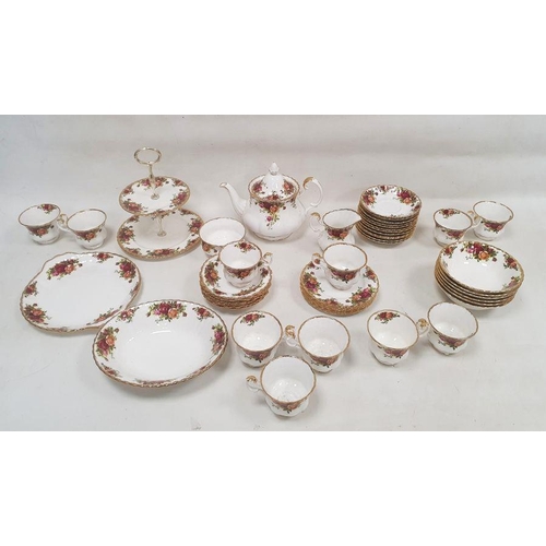 8 - Royal Albert 'Old Country Roses' pattern part tea service including a two-tier cake plate, a baluste... 