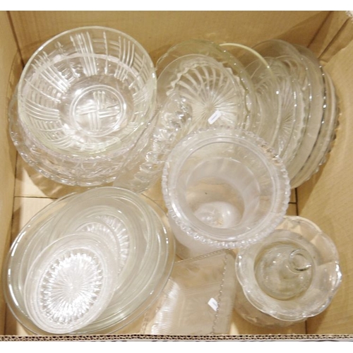 1301 - Two boxes of assorted glassware to include vases, bowls, etc