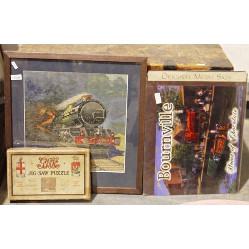 1331 - Vintage jigsaw puzzle which has been made and framed, with original box, made by Chad Valley and cal... 