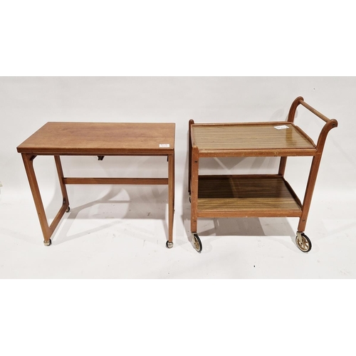 1023 - Mid-century two-tier tea trolley by Staples, together with the larger fold-over table only , from a ... 