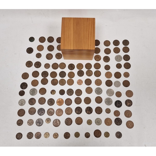 135 - Box of early 20th century British coinage, predominantly 1930's-50's George VI one pennies