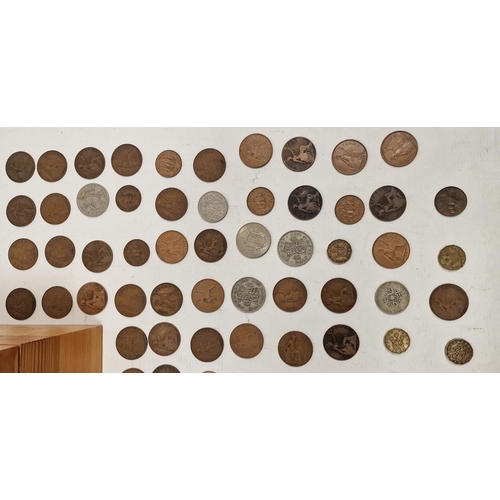 135 - Box of early 20th century British coinage, predominantly 1930's-50's George VI one pennies