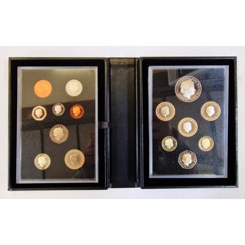 158 - UK proof set, 2013 proof 15 coin year set with certificate of authenticity £5 down to 1p, including ... 