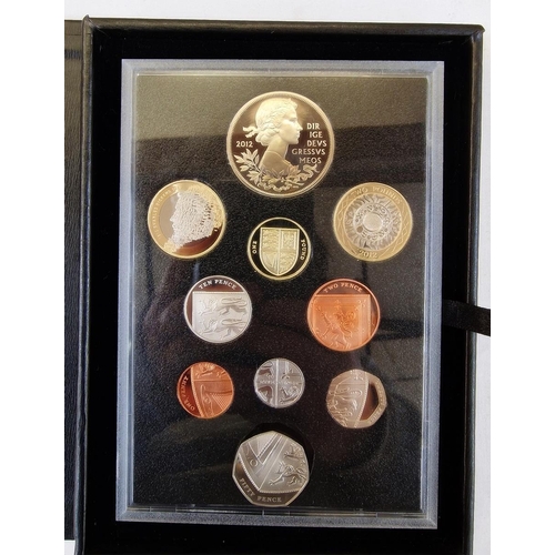 158 - UK proof set, 2013 proof 15 coin year set with certificate of authenticity £5 down to 1p, including ... 