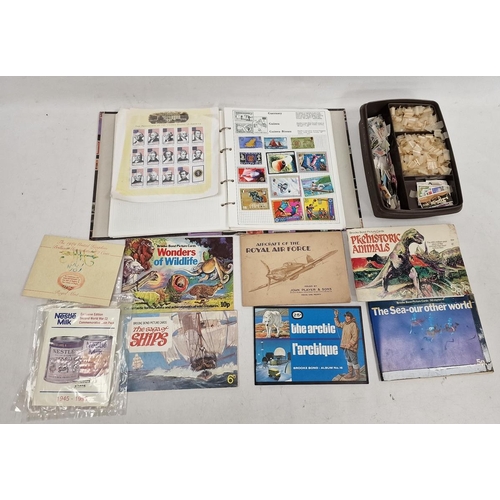 All World: 3 schoolboy stamp albums, box of postal covers, and 3