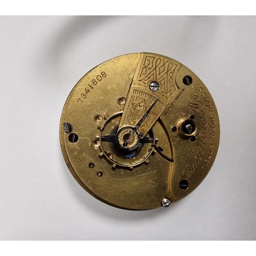 216 - Victorian silver pocket watch, Waltham, key winding with subsidiary seconds dial