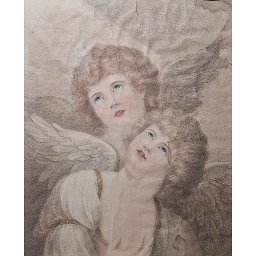 248 - Pair of colour stipple engravings, pairs of winged cherubs, 36cm x 31cm (excluding frame), a small h... 