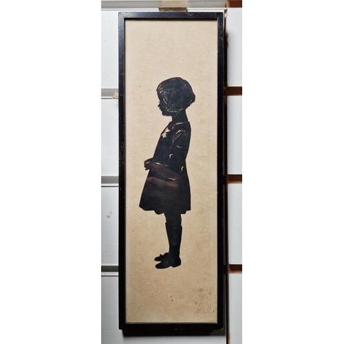 251 - School of Augustin Edouart (French 1789-1861)
 20th century reverse silhouette painting on glass, un... 