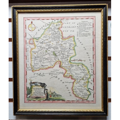 266 - Christopher Saxton & William Kip
 Engraved map of Northamptonshire
 Handcoloured, 31cm x 38cm
 Two s... 