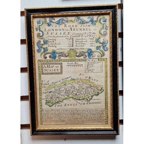 266 - Christopher Saxton & William Kip
 Engraved map of Northamptonshire
 Handcoloured, 31cm x 38cm
 Two s... 