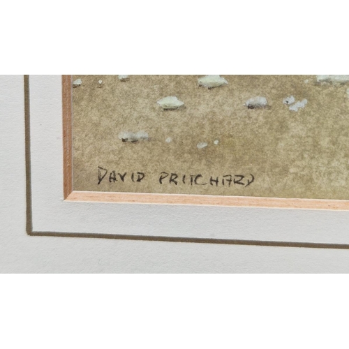 307 - David Pritchard (20th century school)
 Watercolour and gouache
 Partial exterior view of red bricked... 