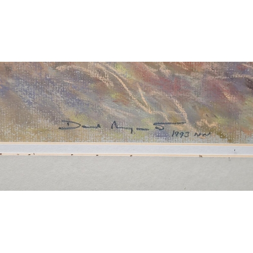 322 - David Mynett
 Pastel drawing
 Curves in the Severn, signed and dated 1993 and labelled, with Alma Ga... 