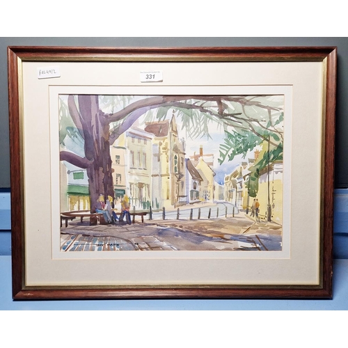 331 - Tony Matts 
 Watercolour drawing
 Street scene, signed, 25cm x 35cm 
 Janet Fairman
 Watercolour dra... 