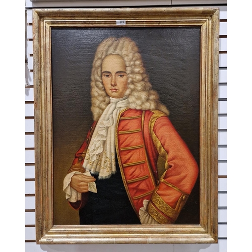 375 - Unattributed
 Oil on canvas
 Three-quarter length portrait of a young gentleman in 18th century dres... 