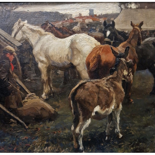 396 - Alfred James Munnings, P.R.A., R.W.S. (1878-1959)
 Barnet Fair
 Oil on canvas, signed and dated A.J.... 