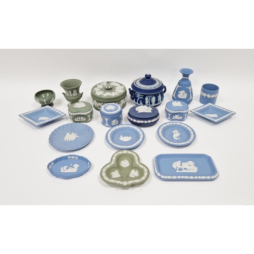 41 - Collection of Wedgwood Jasperware, 20th century, various impressed factory marks, including sage gre... 