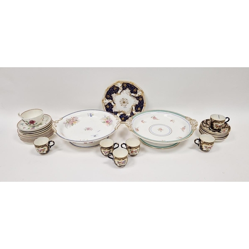 42 - 20th century Royal Worcester bone china part tea service, in the 18th century style, printed with fa... 