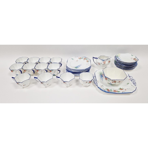 5 - Shelley Queen Anne pattern Art Deco part tea service, printed and painted with the Lupin pattern, pr... 