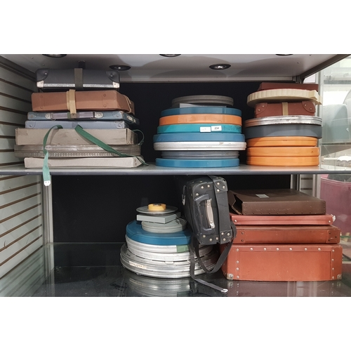 424 - Quantity of empty assorted film carry cases/ storage boxes of varying size , shape and material incl... 