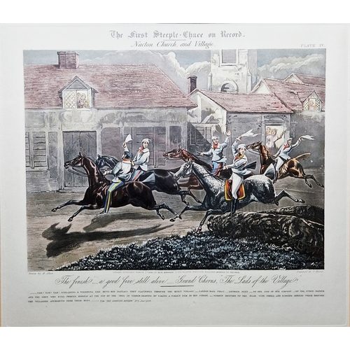 446 - After Henry Thomas Alken
 Colour lithograph
 Set of four colour prints of 'The First Steeple-Chase o... 