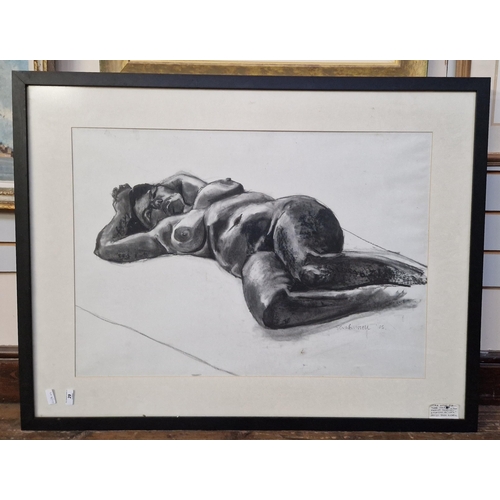 29 - Sara Russell (21st century)
  Charcoal on paper
 'Reclining Nude', signed and dated '05 lower right,... 