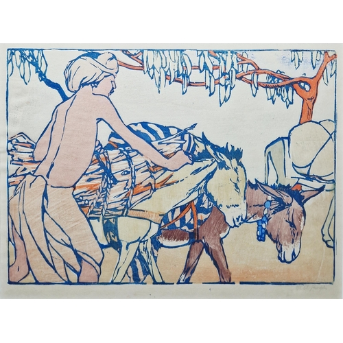 49 - After Mabel Alington Royds (1874-1941) 

Woodcut on paper

'The Donkeyboy', signed in pencil lower r... 